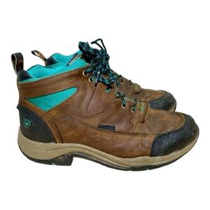 Women’s Ariat Teal/Brown ATS Lace Up Work-Hiking Boots #10042538 Size 6.5